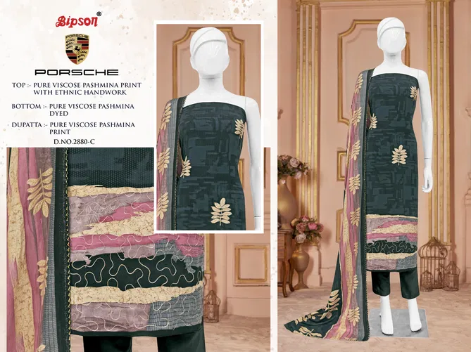 Porsche 2880 By Bipson Viscose Pashmina Dress Material Wholesale Price In Surat
